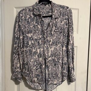 Velvet Heart Snakeskin Print Button-Up Blouse